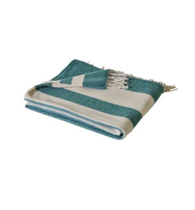 AUSTRAL - Plaid 100% laine mérinos extra fine bleu paon 2