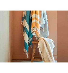AUSTRAL - Plaid 100% laine mérinos extra fine miel