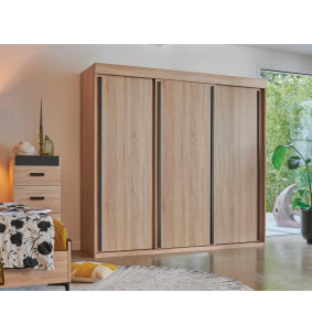 FIRST- Armoire 3 portes coulissantes bois