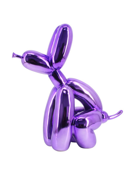 Chien déco ballon violet