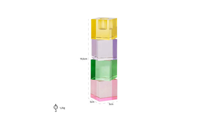 CIARA - Bougeoir cristal multicolore