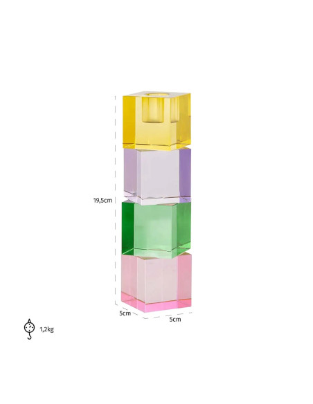 CIARA - Bougeoir cristal multicolore