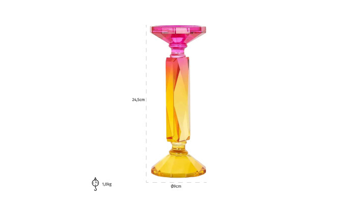 MIRTE- Bougeoir cristal multicolore
