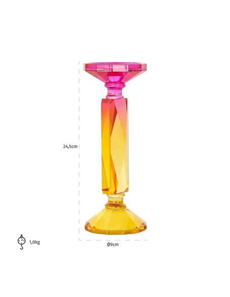 MIRTE- Bougeoir cristal multicolore