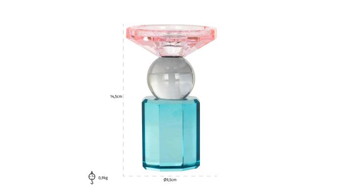 MICHOU - Bougeoir cristal multicolore