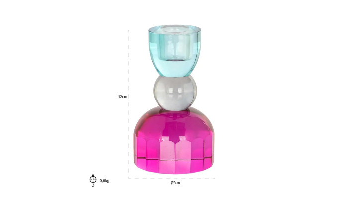 MERLIN - Bougeoir cristal multicolore