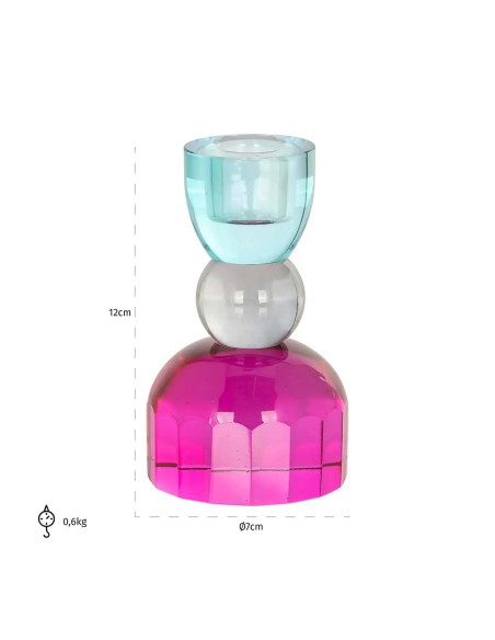 MERLIN - Bougeoir cristal multicolore