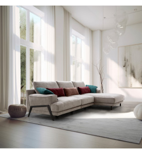 AMEL - Canapé avec chaise longue collection exclusive haut de gamme