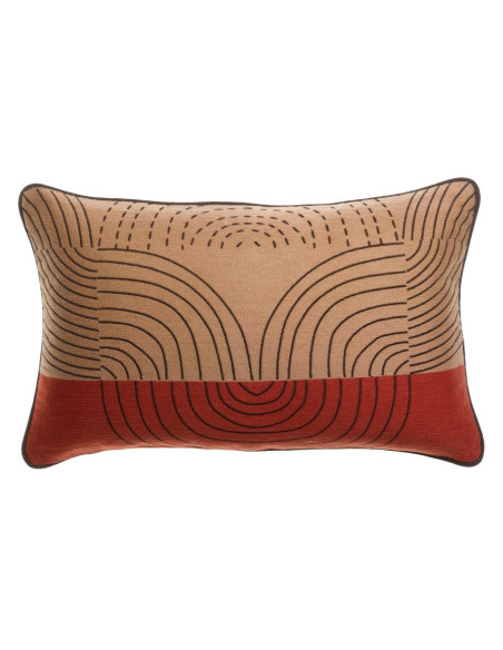 ETNA - Coussin brodé sienne 30 x 50 cm