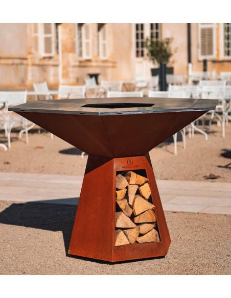 HEXAGONE BRASERO - Grand banquet corten 150
