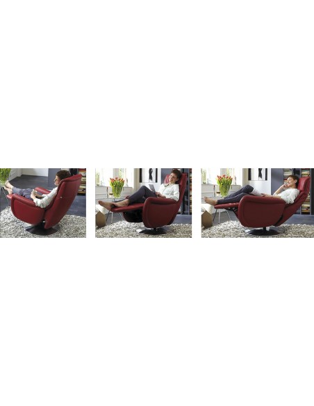 START - Fauteuil de relaxation électrique 2 moteurs cuir vachette fleur rectifiée