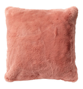 ZAYA - Coussin imitation fourrure rose 45x45 cm