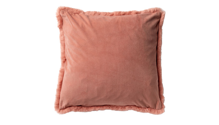 ZAYA - Coussin imitation fourrure rose 45x45 cm