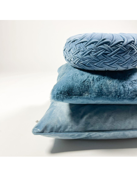 BOWIE - Coussin en coton delavé Provincial Blue 45x45 cm