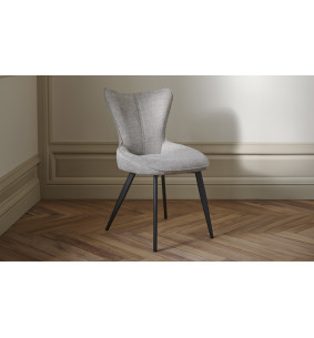 TOPAZE - Chaise tissu granit avec pieds métal