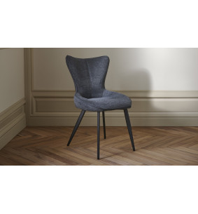 TOPAZE - Chaise tissu carbone avec pieds métal
