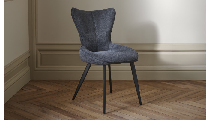 TOPAZE - Chaise tissu carbone avec pieds métal