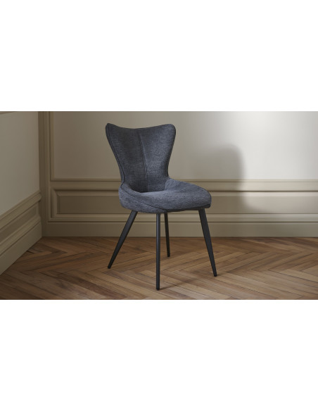 TOPAZE - Chaise tissu carbone avec pieds métal