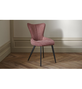 TOPAZE - Chaise tissu sienne avec pieds métal