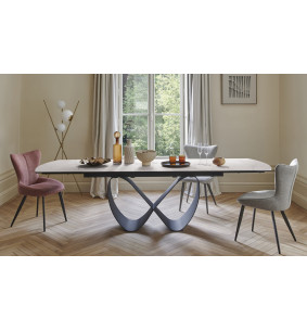 TOPAZE - Chaise tissu granit avec pieds métal 2