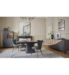 TOPAZE - Vaisselier carbone 2 portes laqué largeur 105 cm 2