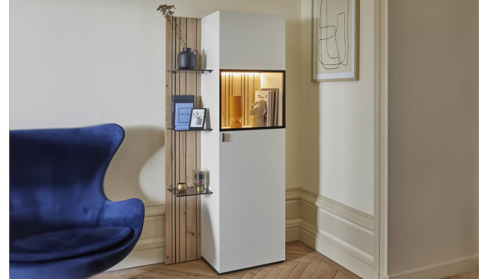 TOPAZE - Colonne avec rangement et 1 porte largeur 80 cm