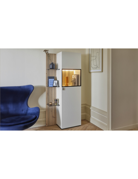 TOPAZE - Colonne avec rangement et 1 porte largeur 80 cm