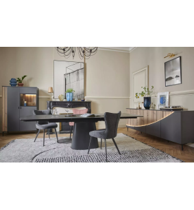 TOPAZE - Buffet 3 portes laqué largeur 170 cm carbone 2