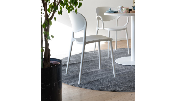 ABBY - Chaise empilable  technologie airmoulding haute résistance blanc