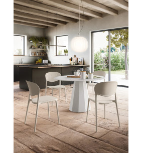 ABBY - Chaise empilable  technologie airmoulding haute résistance chanvre