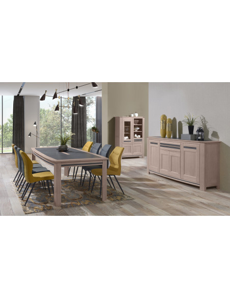 MALAGA - Table tonneau 2 allonges papillon de 40 cm 2 coloris