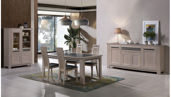 MALAGA - Table tonneau 2 allonges papillon de 40 cm 2 coloris