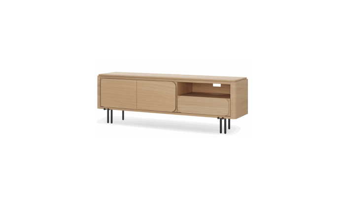 FIORE - Meuble TV 2 portes 1 tiroir 1 niche L.166 cm