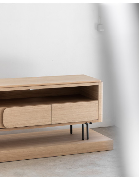 FIORE - Meuble TV 2 portes 1 tiroir 1 niche L.166 cm