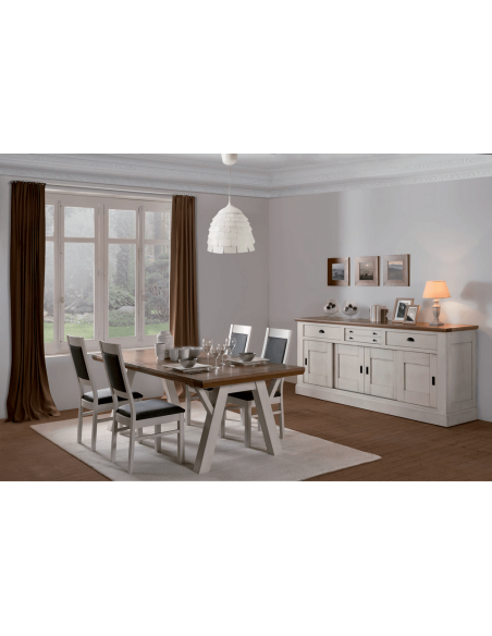 CANTIQUE - Enfilade 4 portes coulissantes 3 tiroirs