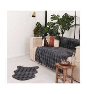 BUBBLE - Plaid douceur anthracite 2