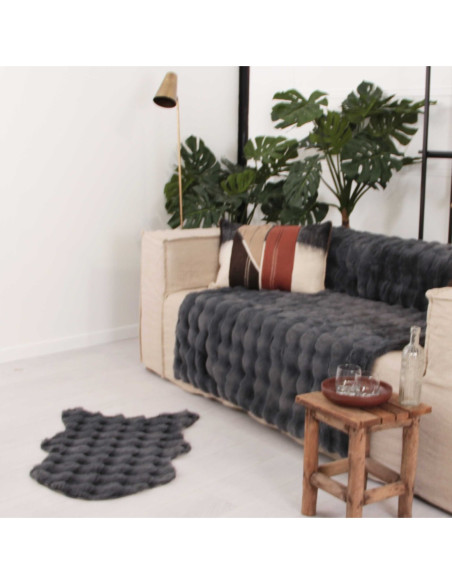 BUBBLE - Plaid douceur anthracite