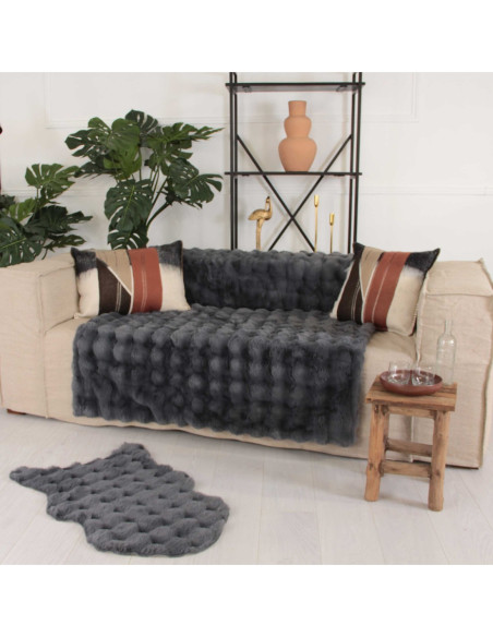 BUBBLE - Plaid douceur anthracite