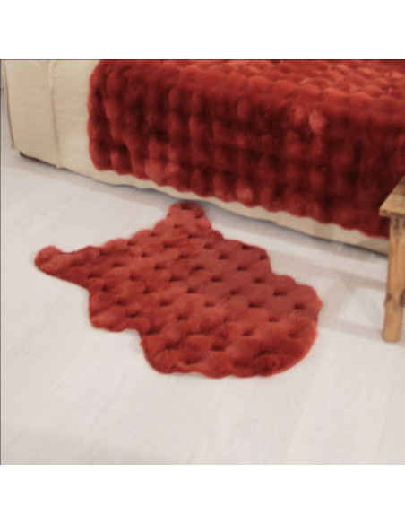 BUBBLE - Plaid douceur brique