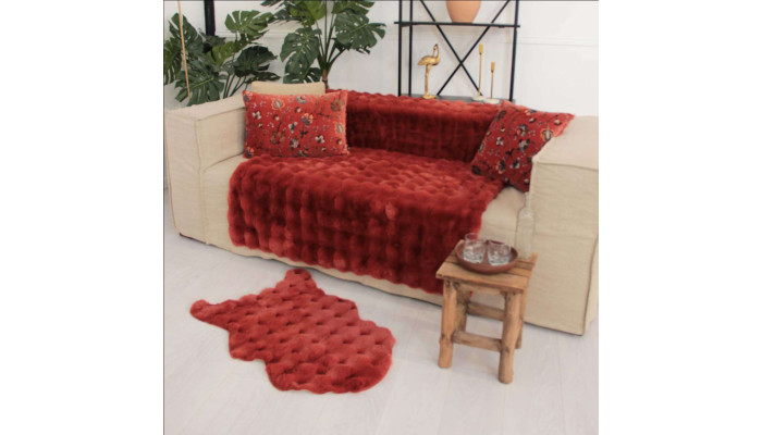 BUBBLE - Plaid douceur brique