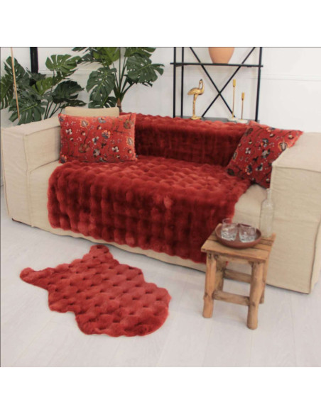 BUBBLE - Plaid douceur brique