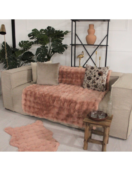 BUBBLE - Plaid douceur poudre