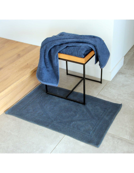 EDEN ROCK - Tapis de bain brodé marine