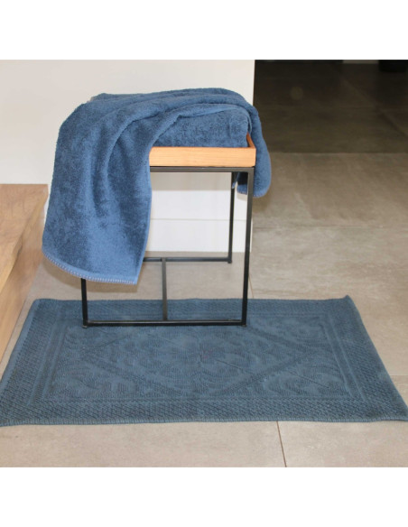 EDEN ROCK - Tapis de bain brodé marine