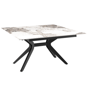 ATTRAIT - Table 2 allonges rétractables céramique marbre calcatta 2