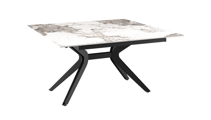 ATTRAIT - Table 2 allonges rétractables céramique marbre calcatta