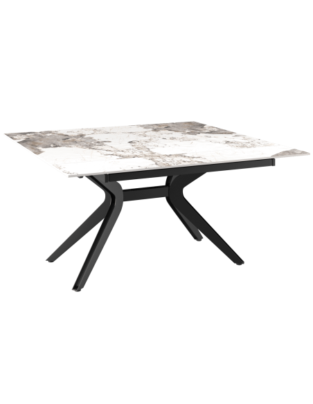 ATTRAIT - Table 2 allonges rétractables céramique marbre calcatta