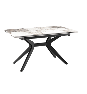 ATTRAIT - Table 2 allonges rétractables céramique marbre calcatta