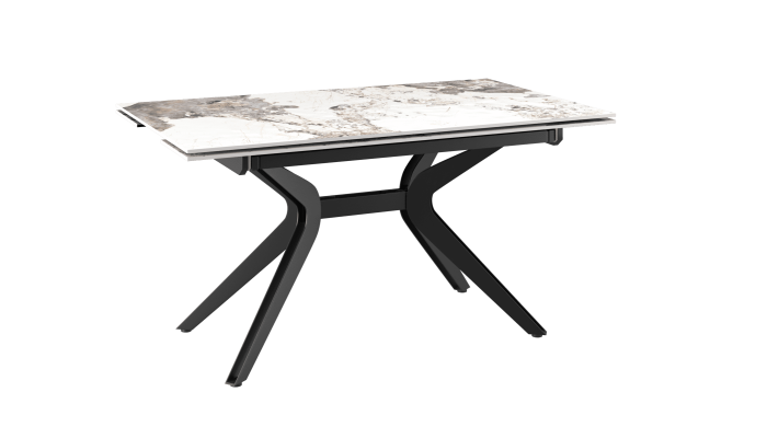 ATTRAIT - Table 2 allonges rétractables céramique marbre calcatta