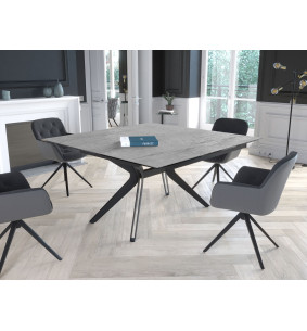 ATTRAIT - Table 2 allonges rétractables céramique silver 2